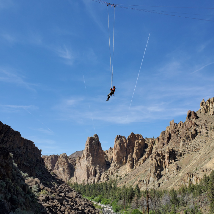 Highline over the Crooked River as part of a PNSWAR RST training exercise